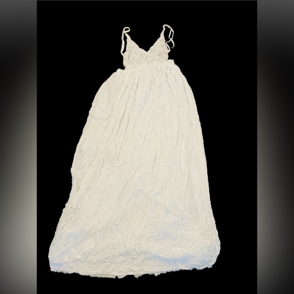 Saved by the Dress MAXI DRESS WITH OPEN BACK AND FRAYED HEM Womens Medium - Picture 5 of 11